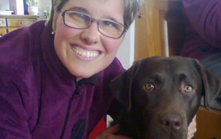 Claudia con il suo cane guida